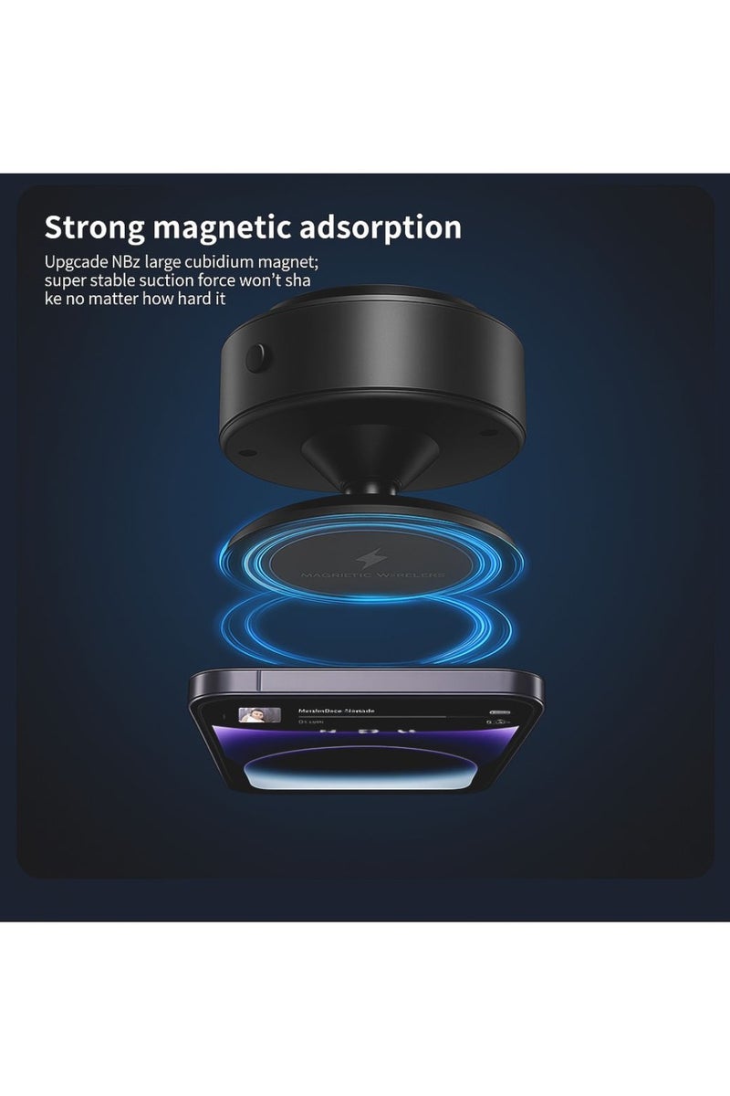 RADSUN Magnetic Vacuum Phone Holder – 360° Rotating Double-Sided Car Mount, Strong Suction for Dashboard, Mirror, Wall, Gym – MagSafe Compatible – Black - Image 5