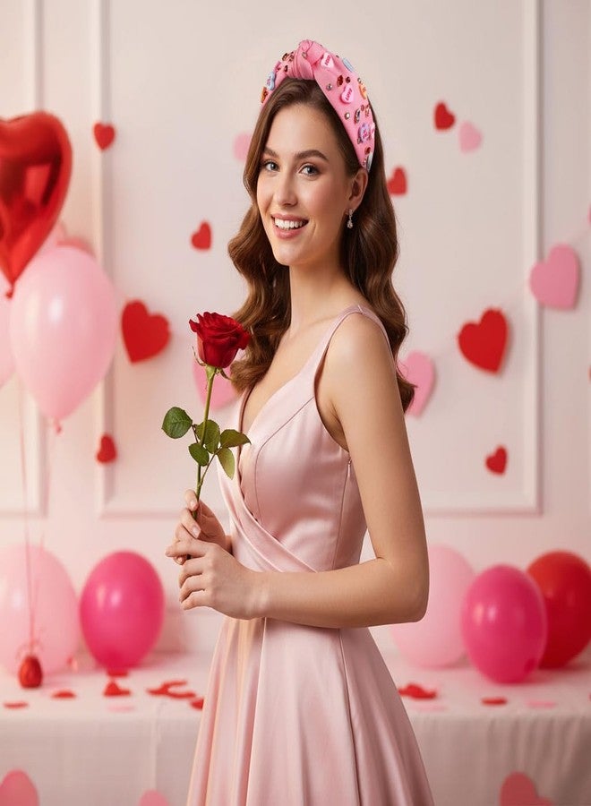 TERSE Valentine Headbands for Women Valentine's Day Hair Accessories Gifts for Her Love Heart Jeweled Headband - Image 2