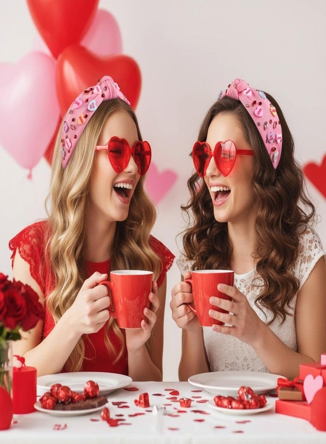 TERSE Valentine Headbands for Women Valentine's Day Hair Accessories Gifts for Her Love Heart Jeweled Headband - Image 3