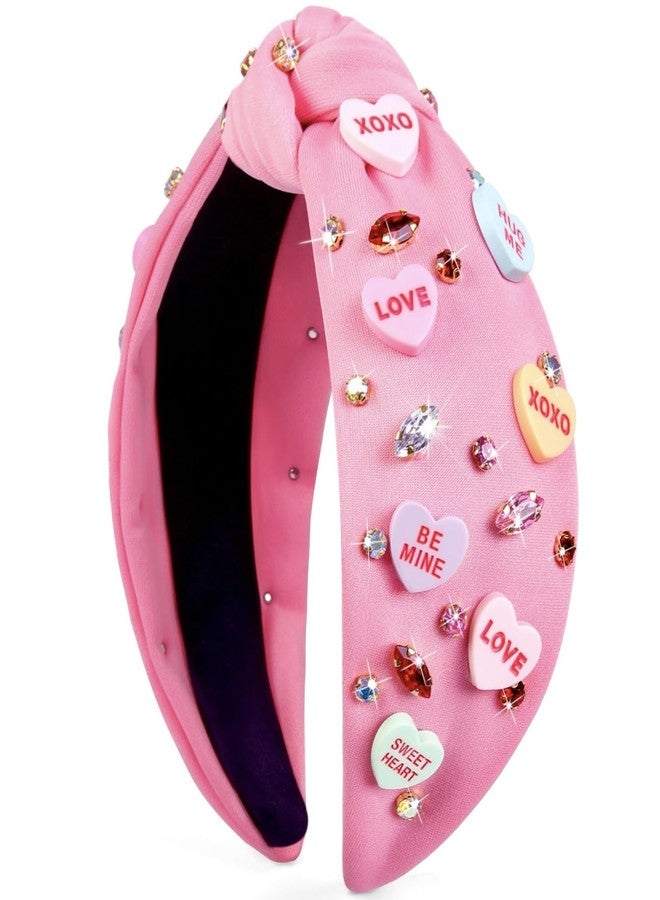 TERSE Valentine Headbands for Women Valentine's Day Hair Accessories Gifts for Her Love Heart Jeweled Headband - Image 1