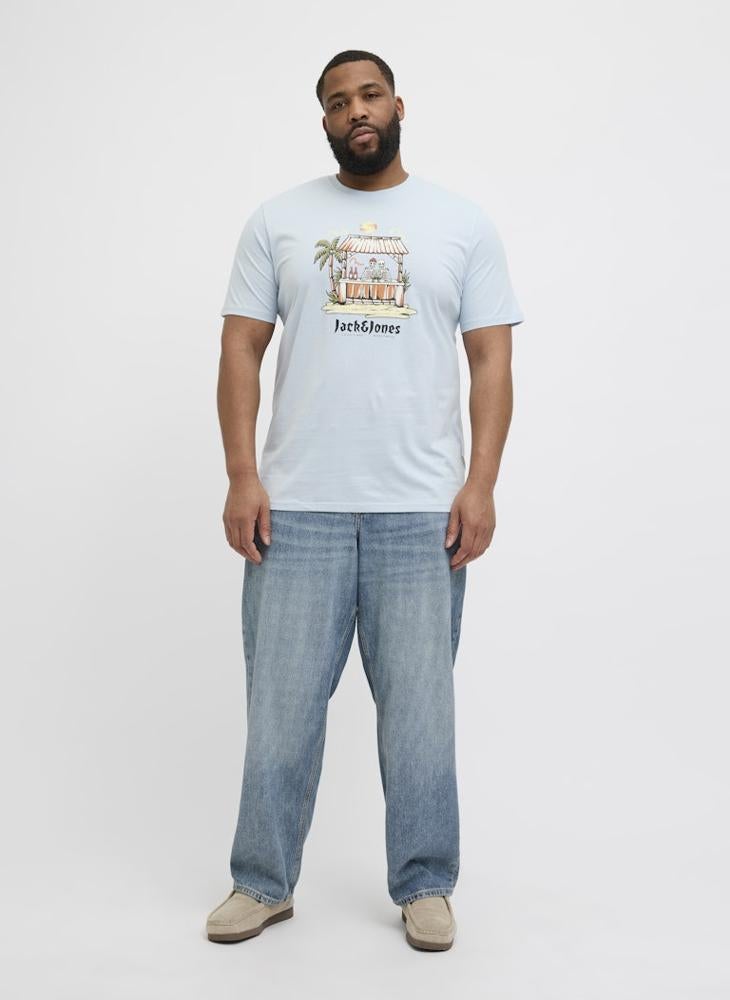 JACK & JONES Plus Size Graphic Print Crew Neck T-Shirt  - Image 4