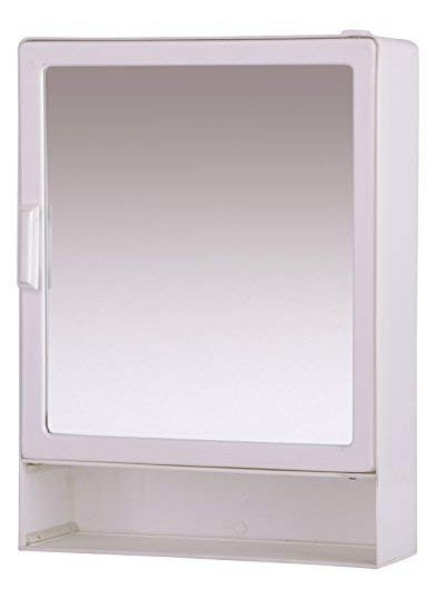 RIYA ENTERPRISE RIYA ENTERPRISE Bathroom Cabinet Single Mirror Door with Storage Shelves White Colour  - Image 1