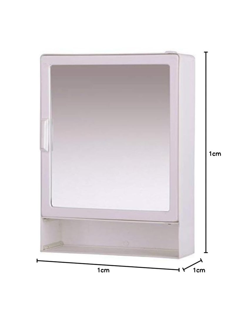 RIYA ENTERPRISE RIYA ENTERPRISE Bathroom Cabinet Single Mirror Door with Storage Shelves White Colour  - Image 2