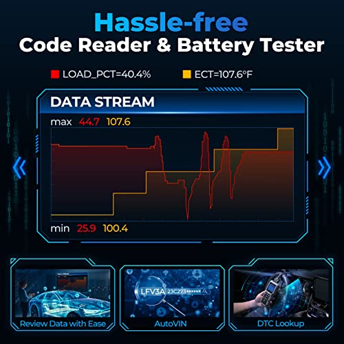 TOPDON AL500B OBD2 Scanner Battery Tester 2 in 1 Code Reader, Full OBDII Diagnosis, 12V Battery Tests & 12V/24V Cranking Tests, Charging Tests, Scan Tool, Car Diagnostic Tool for All OBDII Cars - Image 5