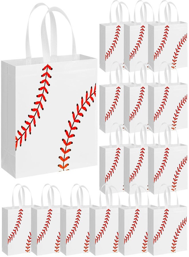 Locmeo 15 Pcs Baseball Gift Bags with Handles Reusable Goodie Treat Non Woven Tote Bags 12.6"x5.1"x11" Large End of Season Party Favors for Senior Night Coach Appreciation Gifts - Image 1