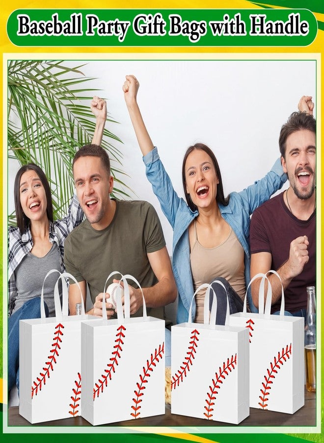 Locmeo 15 Pcs Baseball Gift Bags with Handles Reusable Goodie Treat Non Woven Tote Bags 12.6"x5.1"x11" Large End of Season Party Favors for Senior Night Coach Appreciation Gifts - Image 3