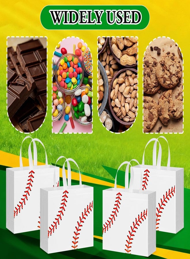 Locmeo 15 Pcs Baseball Gift Bags with Handles Reusable Goodie Treat Non Woven Tote Bags 12.6"x5.1"x11" Large End of Season Party Favors for Senior Night Coach Appreciation Gifts - Image 4