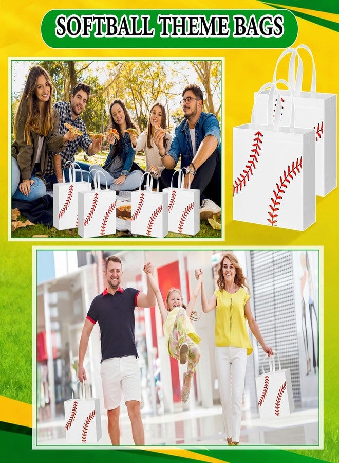 Locmeo 15 Pcs Baseball Gift Bags with Handles Reusable Goodie Treat Non Woven Tote Bags 12.6"x5.1"x11" Large End of Season Party Favors for Senior Night Coach Appreciation Gifts - Image 5