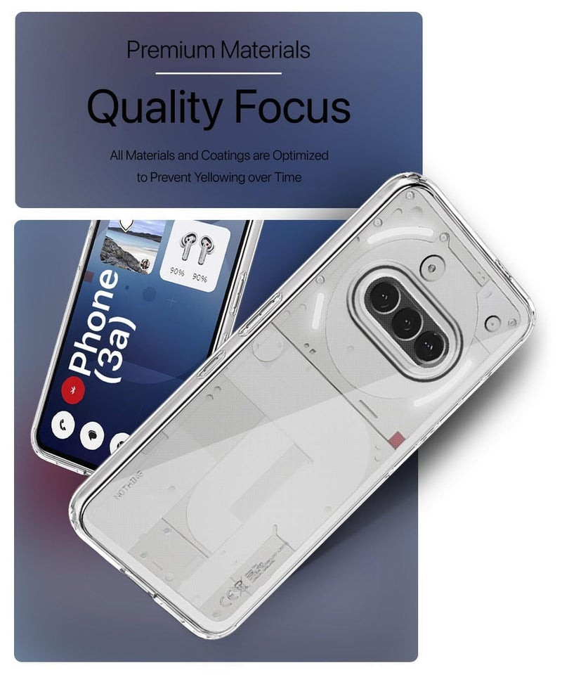 EITANSHA CREATION Crystal Clear Back Case Cover for Nothing Phone 3a 5G | Shockproof Design | Camera Protection Bump | Nothing Phone 3a Back Cover (TPU, Transparent) - Image 4