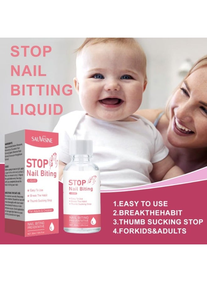 SAUVASINE Anti Nail Biting Polish, Clear Varnish to Discourage Nail Biting and Thumb Sucking for Kids and Adults – Fast Application with Safe, Bitter Taste from Natural Plant Extracts - Image 2