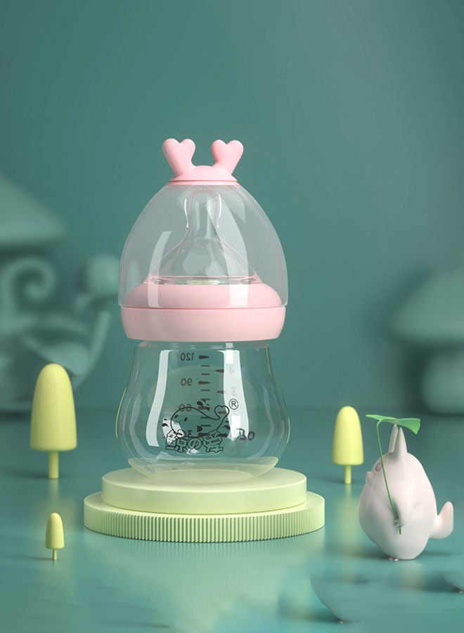 Bibi Baby Feeding Bottle , Material - Borosilicate Glass Food Grade Silicone, Age Group- New Born & Above- 120 ML - Image 1