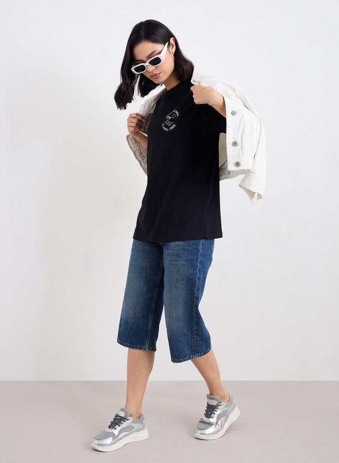 Styli Slogan Print Oversized T-Shirt - Image 2