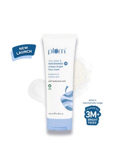 Plum Simply Bright 2% Niacinamide Face Wash With Rice Water | Brightens Skin | Softens & Smoothens Skin | Gentle & Non-Drying | Women & Men | 100% Vegan | 100 Ml  - Image 2