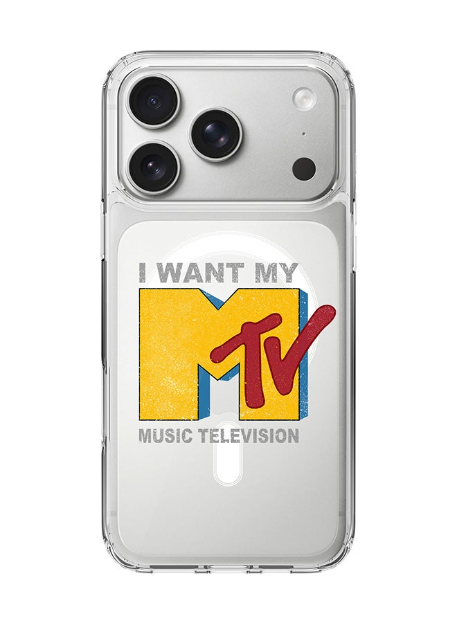 Stylizedd Classic Clear MagSafe Case for iPhone 17 Pro , Hybrid Soft Case Flexible Edges Anti Drop TPU PC Gel Thin Transparent Cover [ Designed for iPhone 17 Pro ] - I want my mtv