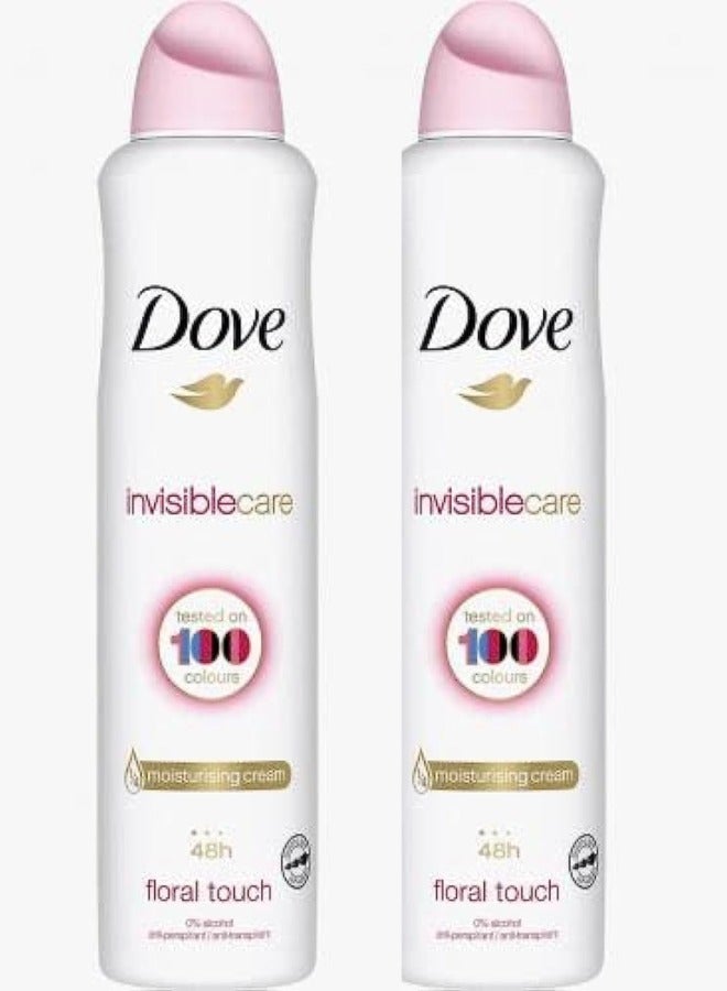 Dove Invisible Care Body Spray, Floral Touch - 250ml / 8.45fl oz (Pack of 2)