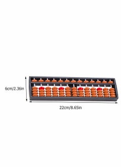 KASTWAVE 2pcs Vintage Wooden Abacus 13 Rods Wood Soroban with Reset Button Chinese Japanese Calculator Counting Tool for Kid Educational Brain Teaser Toys Gift Brown  - Image 2