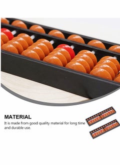 KASTWAVE 2pcs Vintage Wooden Abacus 13 Rods Wood Soroban with Reset Button Chinese Japanese Calculator Counting Tool for Kid Educational Brain Teaser Toys Gift Brown  - Image 4