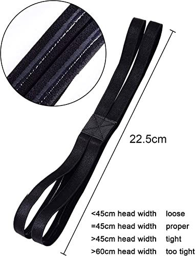 Shappy 3 Pieces Double-Straps Sport Headbands Elastic Hairband Non-Slip Sweatband for Women or Men(Black) - Image 2