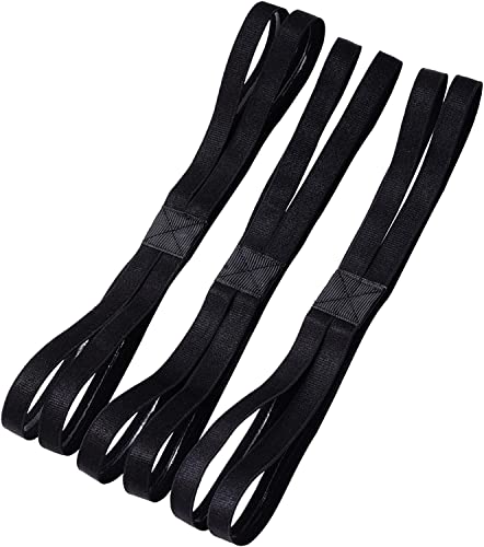 Shappy 3 Pieces Double-Straps Sport Headbands Elastic Hairband Non-Slip Sweatband for Women or Men(Black) - Image 1