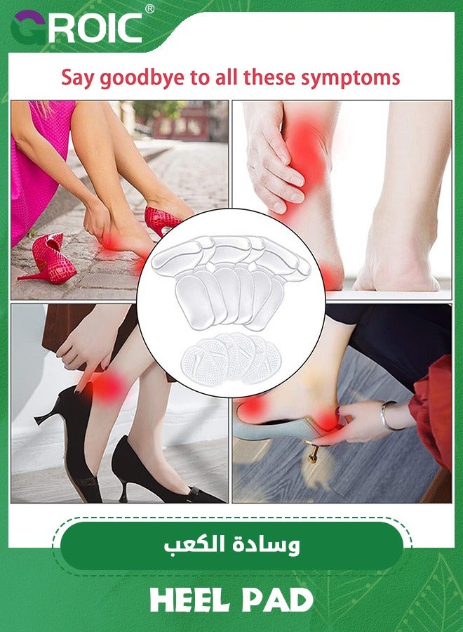 GROIC Heel Pad and Metatarsal Pad, Silicone Insole for High Heels, Wear-resistant Anti-slip Half-size Pad, Transparent Invisible Massage Shock Absorption Heel Sticker,Foot Care Protector - Image 5