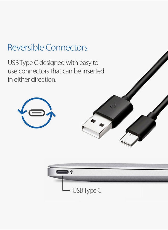 NIBEMINENT - Type-C Data Sync Charging Cable For Samsung Galaxy Note8 Black - Image 1