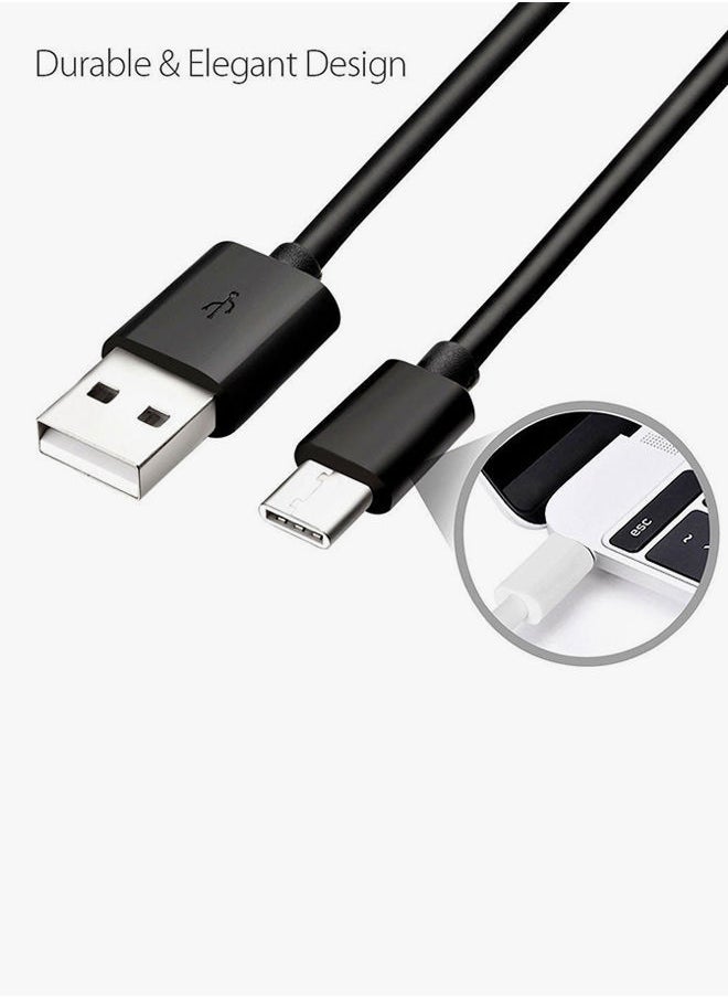 NIBEMINENT - Type-C Data Sync Charging Cable For Samsung Galaxy Note8 Black - Image 1