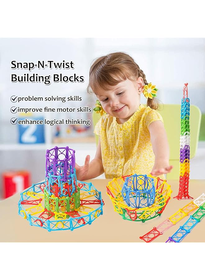 KASTWAVE Flexible Interlocking Building Blocks For Kids 270 Piece Snap N Twist Set Stem Educational Toys For Boys & Girls Aged 5 12 Creative Indoor Games For Classroom Recess - Image 4