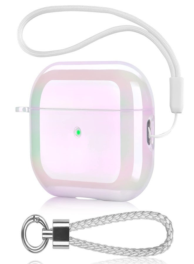 AIRSPO AirPods Pro 2nd Generation Case Cover Clear Lasher Hard PC Protective Case Colorful AirPod Pro 2 Cover Skin Compatible with Apple AirPods Pro 2 with Keychain (Glittery White) - Image 1