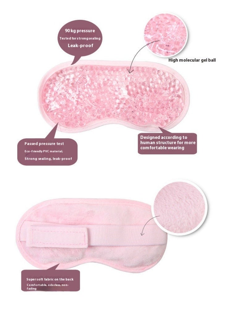 Hot And Cold Therapy Gel Beads Ice Eye Mask Cooling Gel Ice Eye Mask Reusable Hot Cold Pack Compress For Stress Relief Headaches Migraines Puffiness Dark Circles Puffy Eye And Dry Eyes Pink - Image 2