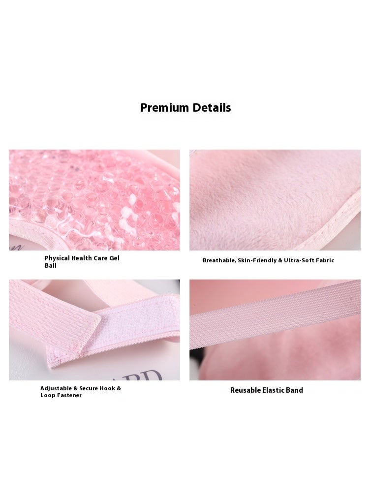 Hot And Cold Therapy Gel Beads Ice Eye Mask Cooling Gel Ice Eye Mask Reusable Hot Cold Pack Compress For Stress Relief Headaches Migraines Puffiness Dark Circles Puffy Eye And Dry Eyes Pink - Image 4