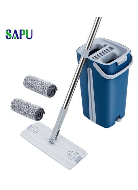 4-Piece In House Floor Mop Set With Bucket Set Multicolour Cleaning tools Lazy mop Hand Free Floor Mop 360° Rotating Head Squeeze Flat Mop