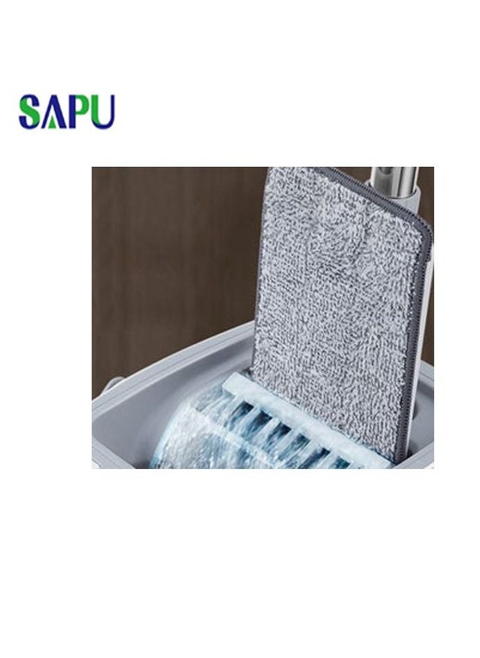 SAPU - 4-Piece In House Floor Mop Set With Bucket Set Multicolour Cleaning tools Lazy mop Hand Free Floor Mop 360° Rotating Head Squeeze Flat Mop - Image 1