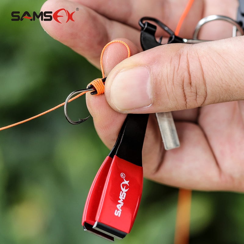 SAMSFX Fishing Quick Knot Tying Tool 4 in 1 Fly Line Clippers with Zinger Retractor Combo (Black) - Image 5