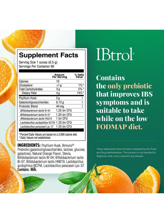 Medtrition IBtrol® 3-in-1 IBS Gut Health Supplement with Psyllium, Prebiotic and Probiotics, Manages IBS Symptoms, Gas, Bloating, Diarrhea, Constipation, Abdominal Pain 60 Servings (Natural Orange Flavor) - Image 2