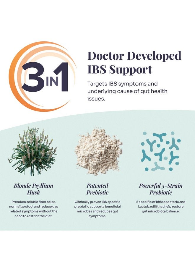 Medtrition IBtrol® 3-in-1 IBS Gut Health Supplement with Psyllium, Prebiotic and Probiotics, Manages IBS Symptoms, Gas, Bloating, Diarrhea, Constipation, Abdominal Pain 60 Servings (Natural Orange Flavor) - Image 4