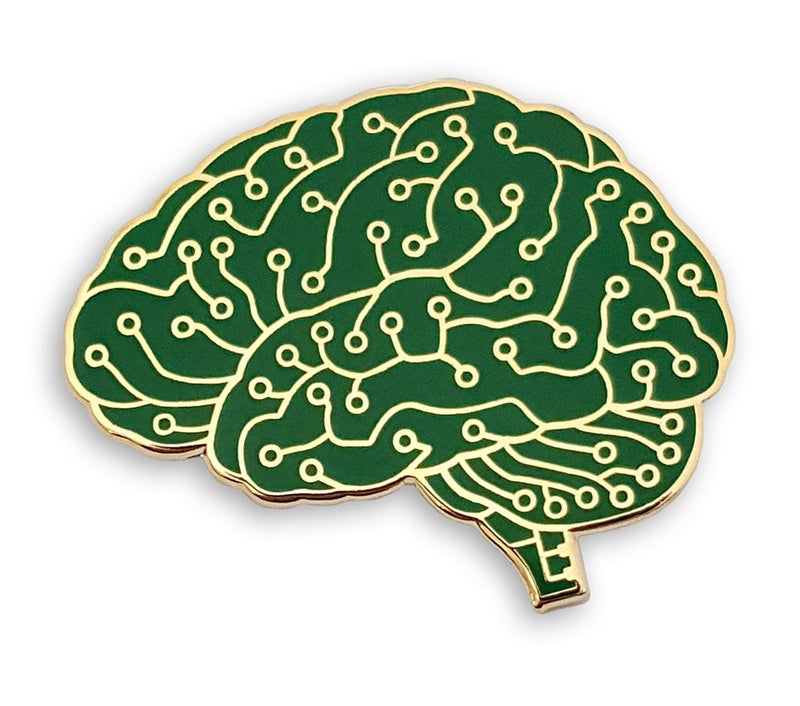 Pinsanity Digital Brain Enamel Lapel Pin - Image 1