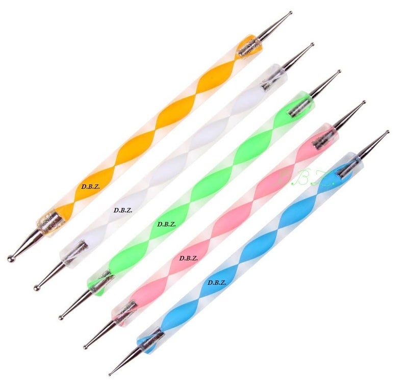 DBZ Double Way Dotting Multicolour Painting Pen For Nail Art Manicure ToolDotting Pen Tool Set of 5 Pieces - Image 1