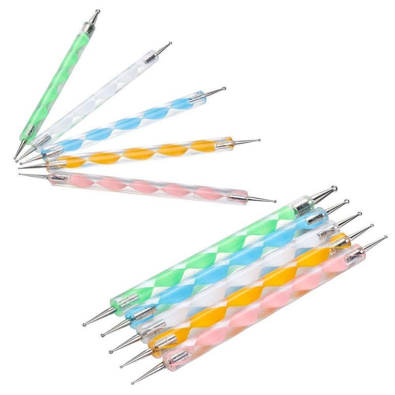 DBZ Double Way Dotting Multicolour Painting Pen For Nail Art Manicure ToolDotting Pen Tool Set of 5 Pieces - Image 3