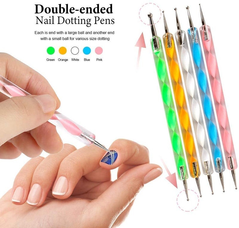 DBZ Double Way Dotting Multicolour Painting Pen For Nail Art Manicure ToolDotting Pen Tool Set of 5 Pieces - Image 5
