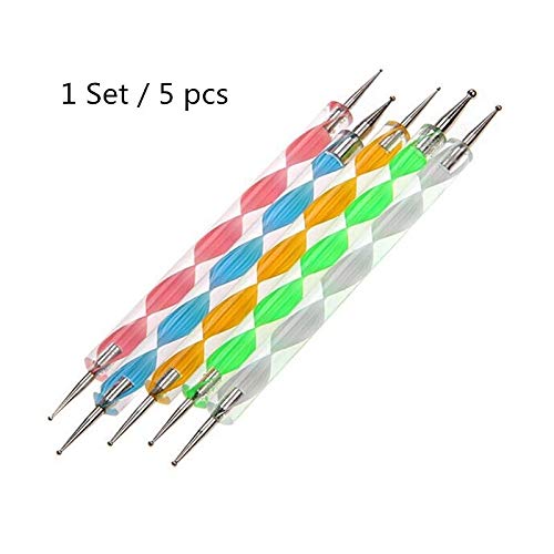 DBZ Double Way Dotting Multicolour Painting Pen For Nail Art Manicure ToolDotting Pen Tool Set of 5 Pieces - Image 2