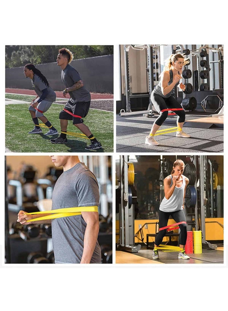 ميتوي 5 قطعة عصابات حلقة المقاومة ، أربطة تمارين رياضية مجموعة من 5 المطاط اللاتكس المضادة للانزلاق المقاومة الفرقة لتجريب تمتد العلاج الطبيعي اليوغا مع حقيبة حمل - Image 2