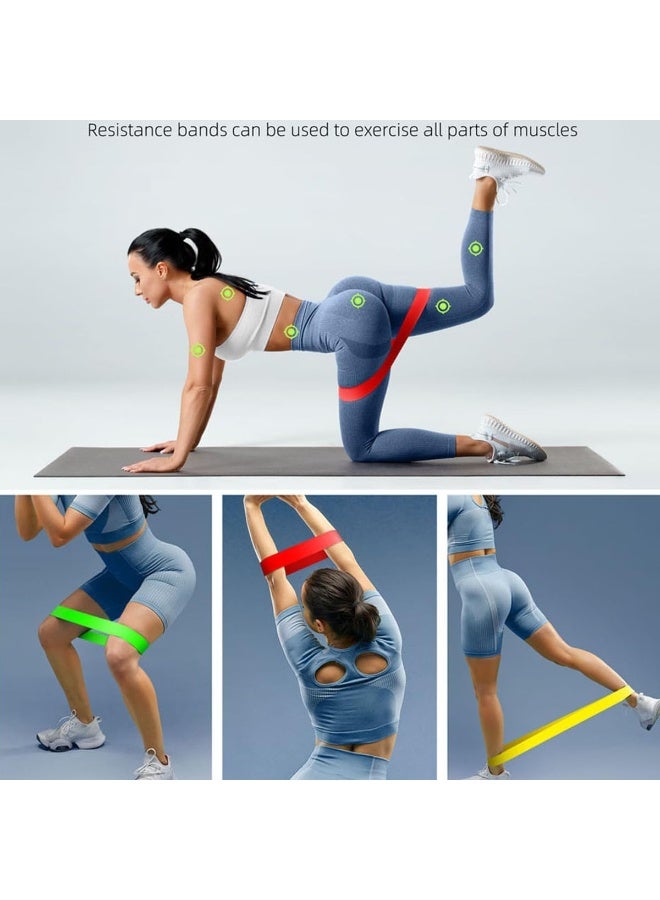 ميتوي 5 قطعة عصابات حلقة المقاومة ، أربطة تمارين رياضية مجموعة من 5 المطاط اللاتكس المضادة للانزلاق المقاومة الفرقة لتجريب تمتد العلاج الطبيعي اليوغا مع حقيبة حمل - Image 3