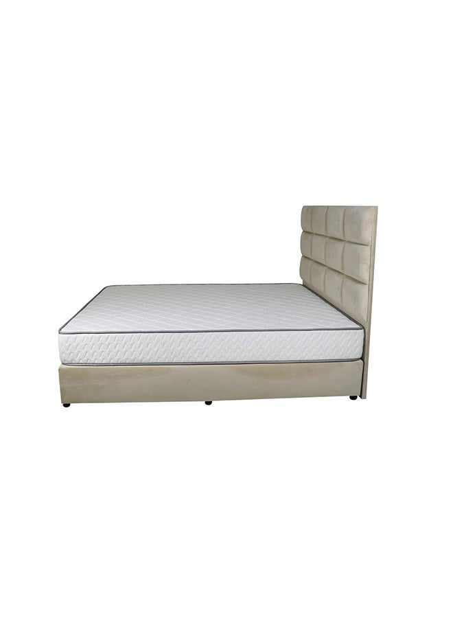 Bed and Mattress Zone Plushify Upholstered Bed 203 X 120 Twin Size Beige Color, Mattress Size-200x120cm (Mattress sold separately)  - Image 4