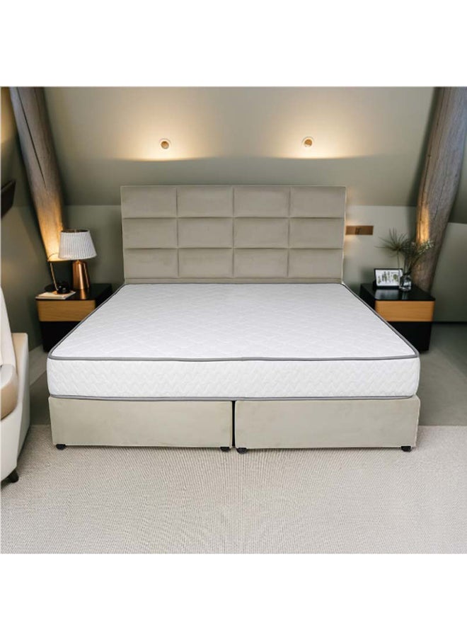 Bed and Mattress Zone Plushify Upholstered Bed 203 X 120 Twin Size Beige Color, Mattress Size-200x120cm (Mattress sold separately)  - Image 5