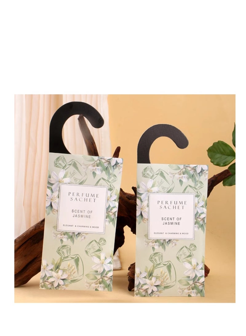 Y&D Jasmine Hanging Sachet Closet Deodorizer 1 Pack 12 Pcs Scent Drawer Freshener Air Scented for Home Car Long Lasting Sachets Smell Goods  - Image 1