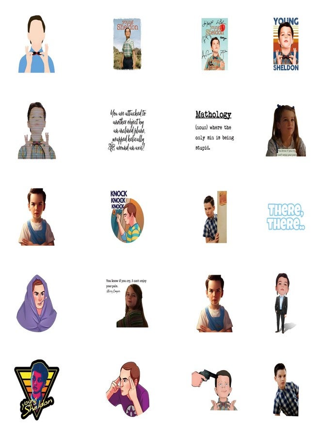 YEESACG 64pcs Sheldon TV Drama Romantic Aesthetics Retro Funny Stickers Pop Kawaii Pack | Vsco Funny Cool Deacls Graffiti Stickers Vinyl for Water Bottle Skateboard Luggage Laptop - Image 3