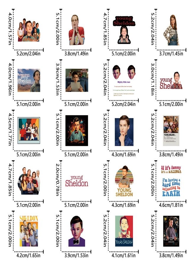 YEESACG 64pcs Sheldon TV Drama Romantic Aesthetics Retro Funny Stickers Pop Kawaii Pack | Vsco Funny Cool Deacls Graffiti Stickers Vinyl for Water Bottle Skateboard Luggage Laptop - Image 2