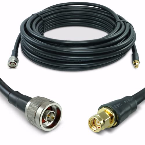Proxicast 50 ft RP SMA Male to N Male Premium CFD400 Low-Loss Coaxial Cable (50 Ohm) for Connecting WiFi & Helium Miner (HNT Hotspots) to N-Female Antennas (Not for TV or Cellular) (ANT-310-420-50) - Image 1