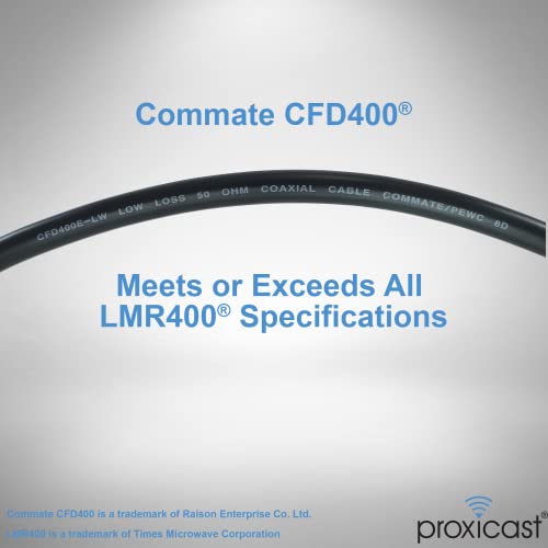 Proxicast 50 ft RP SMA Male to N Male Premium CFD400 Low-Loss Coaxial Cable (50 Ohm) for Connecting WiFi & Helium Miner (HNT Hotspots) to N-Female Antennas (Not for TV or Cellular) (ANT-310-420-50) - Image 5