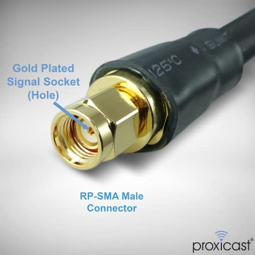Proxicast 50 ft RP SMA Male to N Male Premium CFD400 Low-Loss Coaxial Cable (50 Ohm) for Connecting WiFi & Helium Miner (HNT Hotspots) to N-Female Antennas (Not for TV or Cellular) (ANT-310-420-50) - Image 4